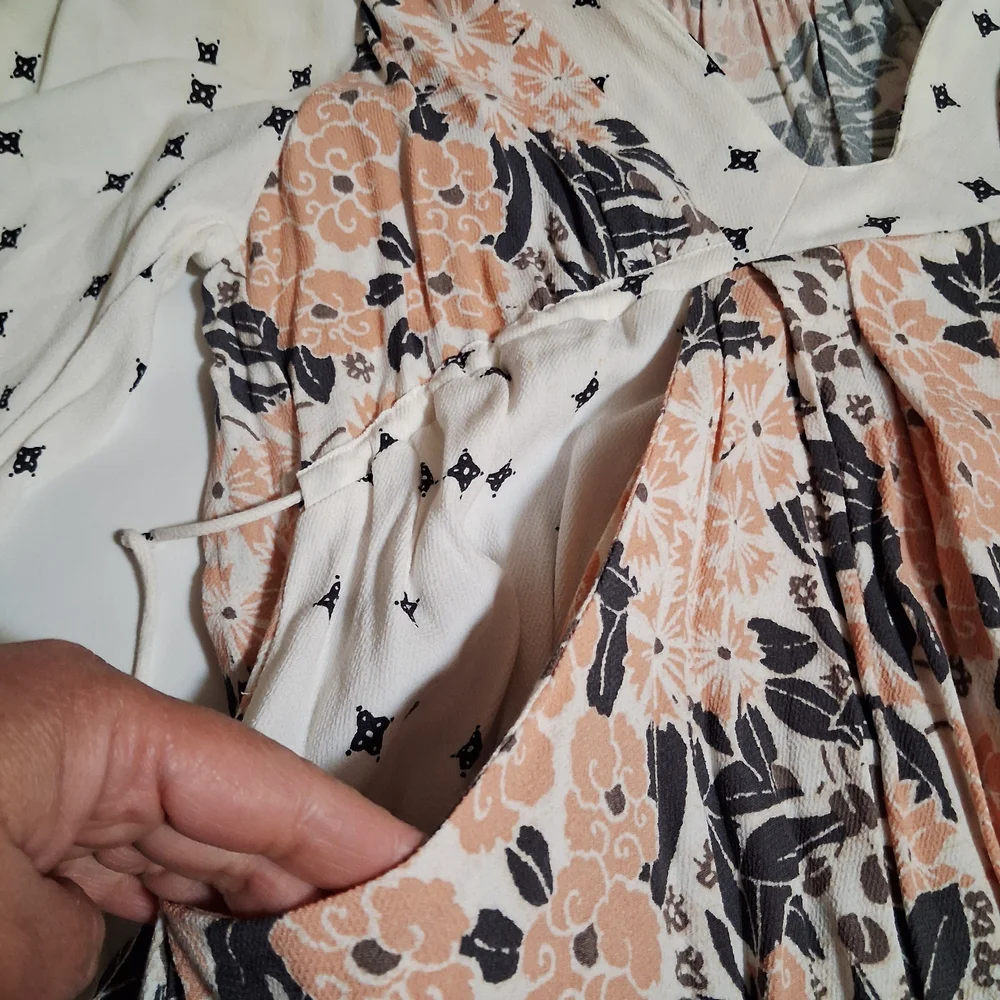 Free People Tallula White Print Long‎ Sleeve Mini Dress